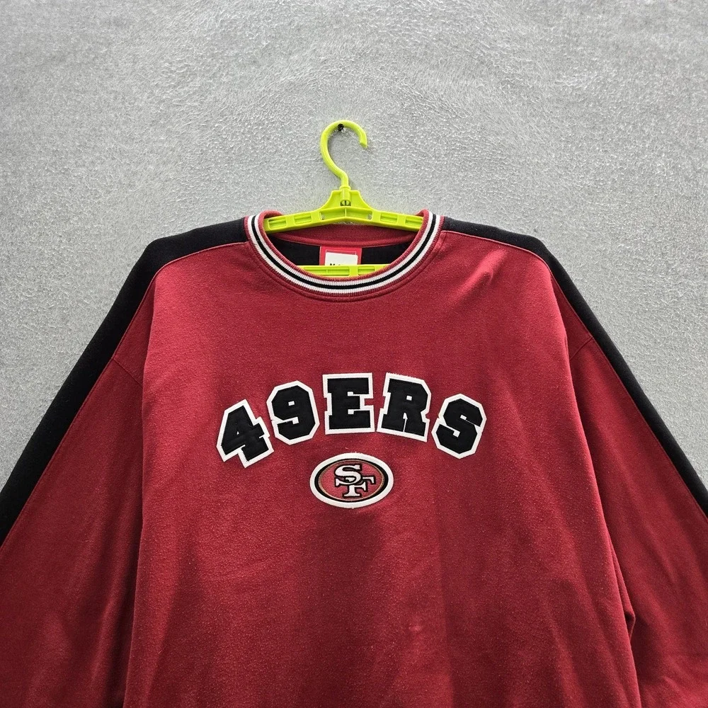 VINTAGE San Francisco 49ers Men Sweatshirt 2XL Red NFL Team Logo Embroidered Y2K
